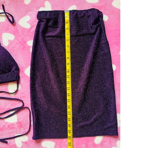 glittery purple top and skirt size S - Picture 4 of 5